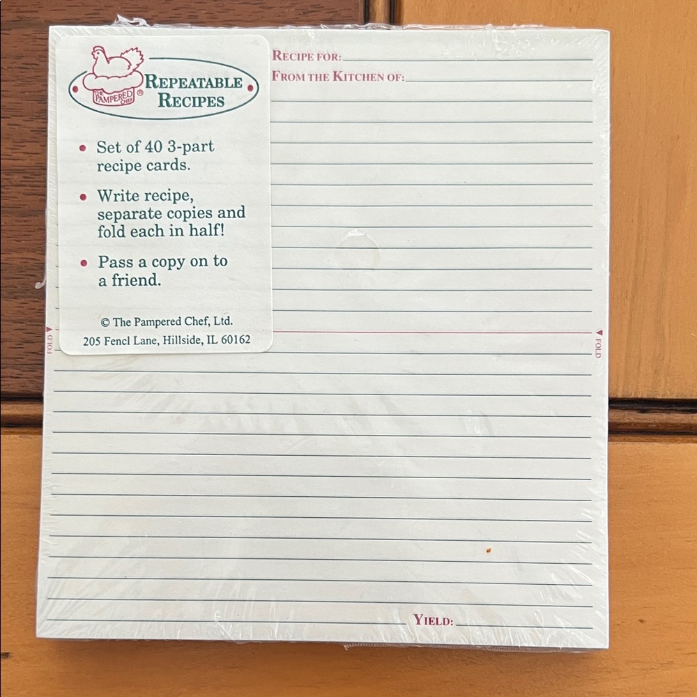 Repeatable Recipe Cards Set of 40